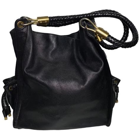 black braided straps michael kors|Michael Kors Black Leather Skorpios Large Hobo Braided Strap .